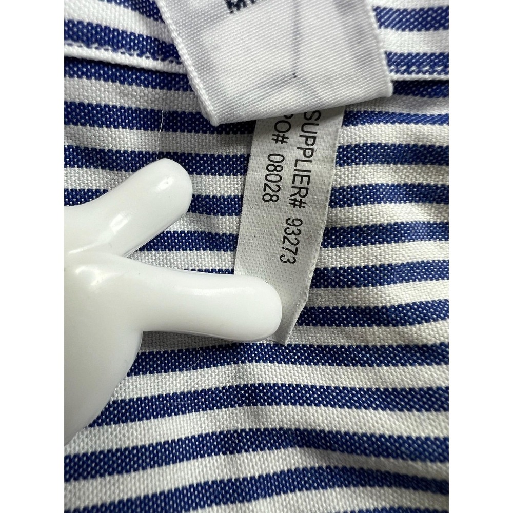 Polo Ralph Lauren Dress Shirt Mens 17.5 36/37 Blue Stripe Classic Button Down LS - Picture 7 of 9
